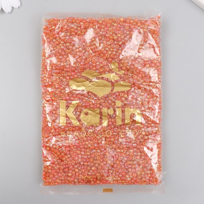 Бисер стекло 6/0  Бисер стекло 6/0 "Оранжевый" хамелеон 450 гр