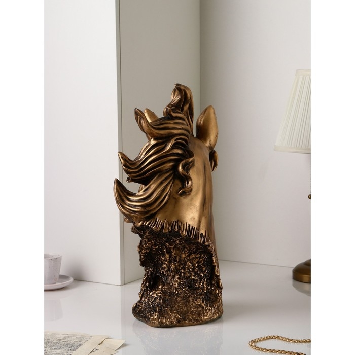 Фигура «Голова коня», полистоун, 51 см, цвет золото Фигура «Голова коня», полистоун, 51 см, цвет золото