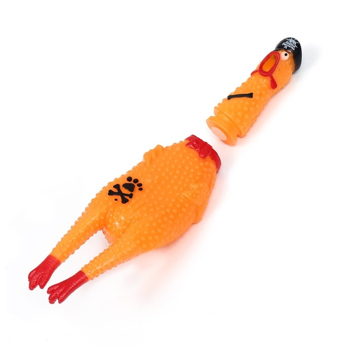 Игрушка пищащая Игрушка пищащая "Курица пират" для собак, 28 см, жёлтая