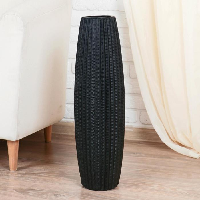 Ваза керамика напольная Ваза керамика напольная "Грени" бочонок, 60 см, микс (чёрный белый)