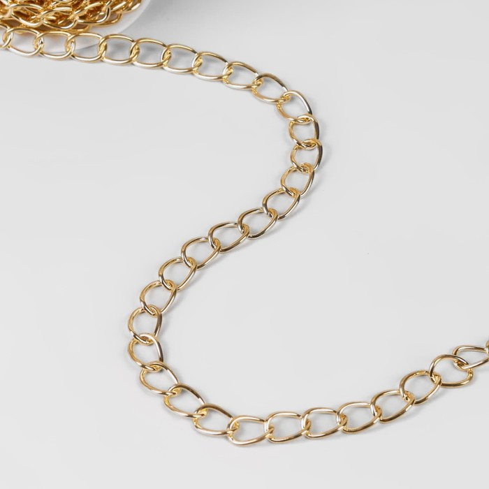 Цепочка для сумки, железная, 11 × 16 мм, 10 ± 0,5 м, цвет золотой Цепочка для сумки, железная, 11 × 16 мм, 10 ± 0,5 м, цвет золотой