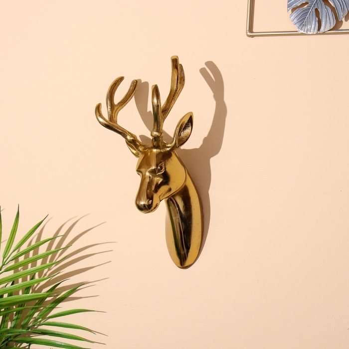 Настенное панно  Настенное панно "Олень" алюминий 13х10х24 см