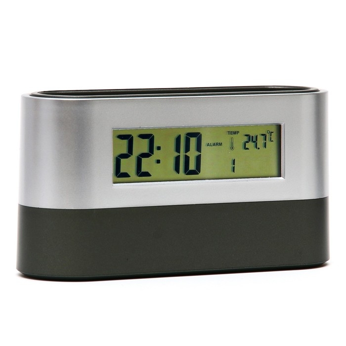 Часы настольные - органайзер для канцелярии: будильник, термометр, календарь, 15.1 х 4.7 см Часы настольные - органайзер для канцелярии: будильник, термометр, календарь, 15.1 х 4.7 см