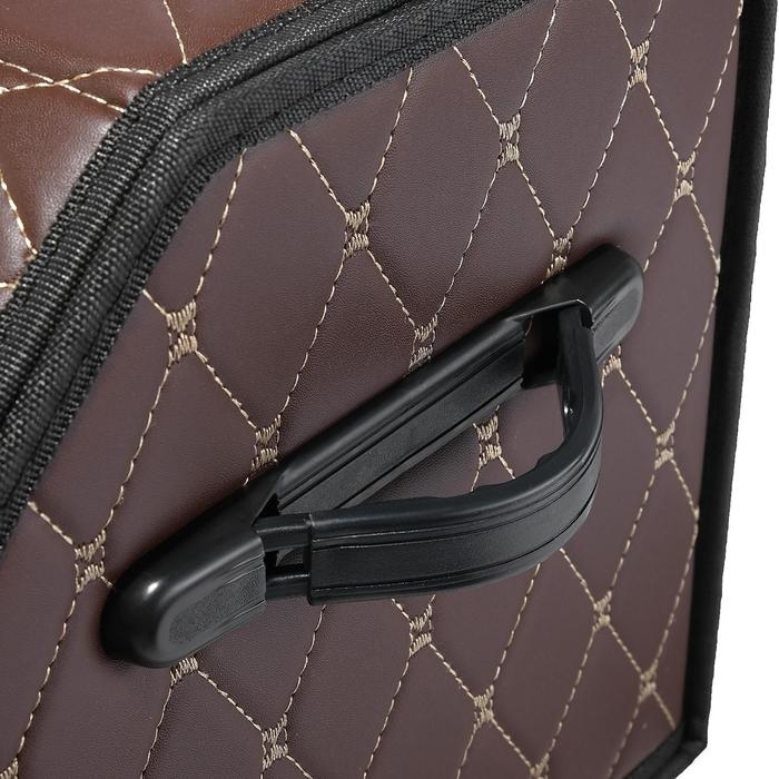 Органайзер кофр в багажник автомобиля HT-098, саквояж 68×32×30 см, коричневый, экокожа Органайзер кофр в багажник автомобиля HT-098, саквояж 68×32×30 см, коричневый, экокожа