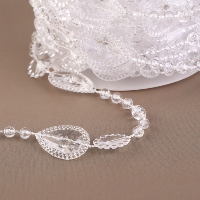 Бусы на нитях, 15 мм, 9 ± 1 м, цвет прозрачный Бусы на нитях, 15 мм, 9 ± 1 м, цвет прозрачный