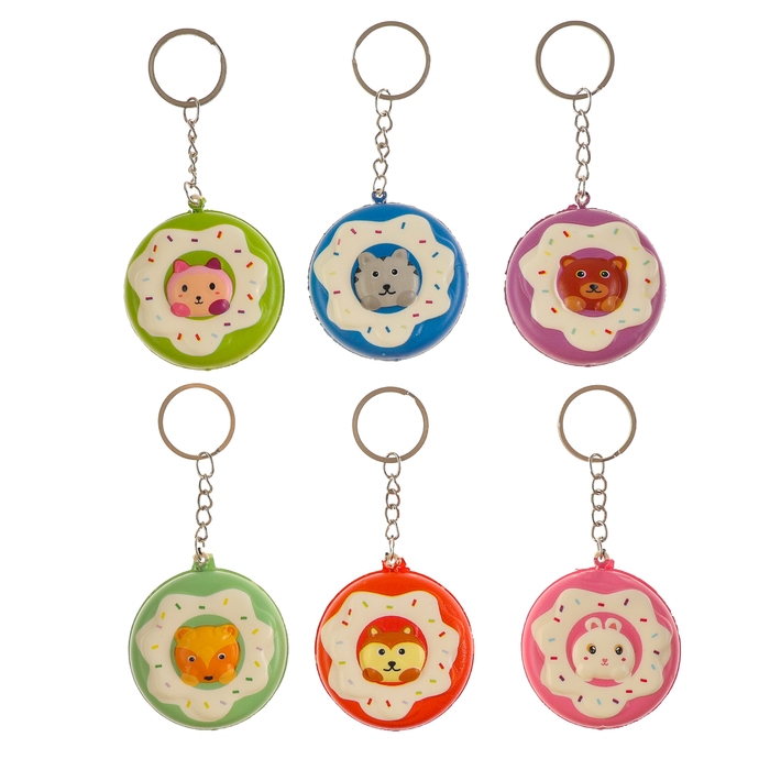 Мялка-сквиш «Зверюшки», на брелоке, цвет МИКС Мялка-сквиш «Зверюшки», на брелоке, цвет МИКС