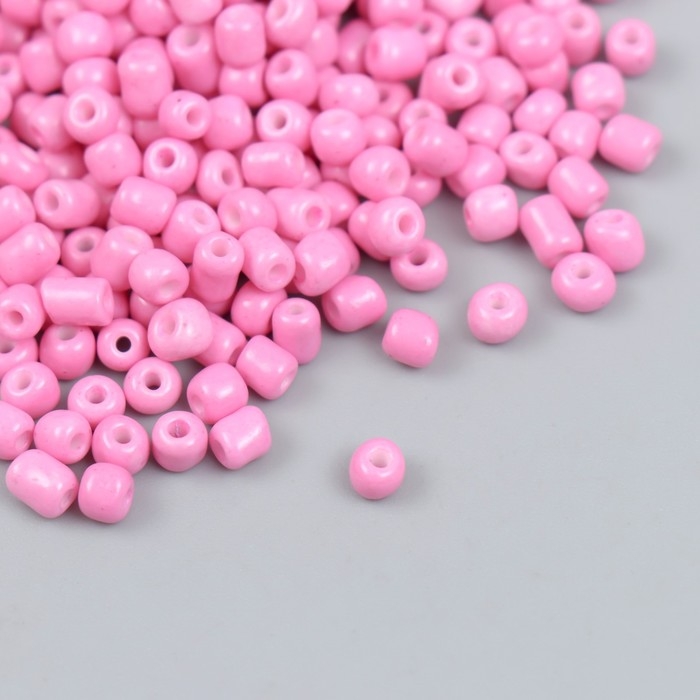Бисер стекло 6/0  Бисер стекло 6/0 "Светло-розовый" яркий 450 гр