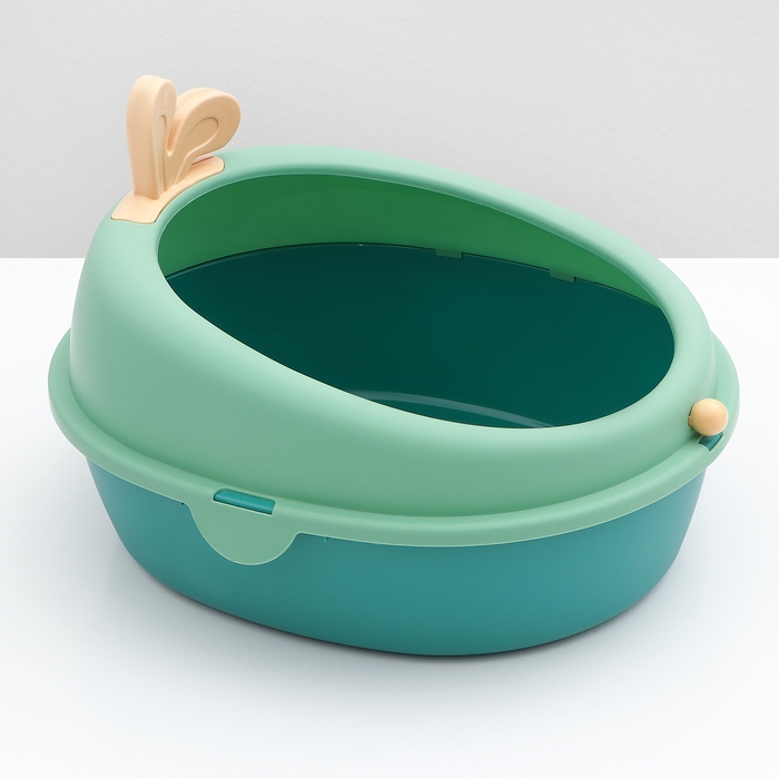 Туалет с бортом округлый 40 х 33,8 х 25,5 см, зелёный/оранжевый Туалет с бортом округлый 40 х 33,8 х 25,5 см, зелёный/оранжевый