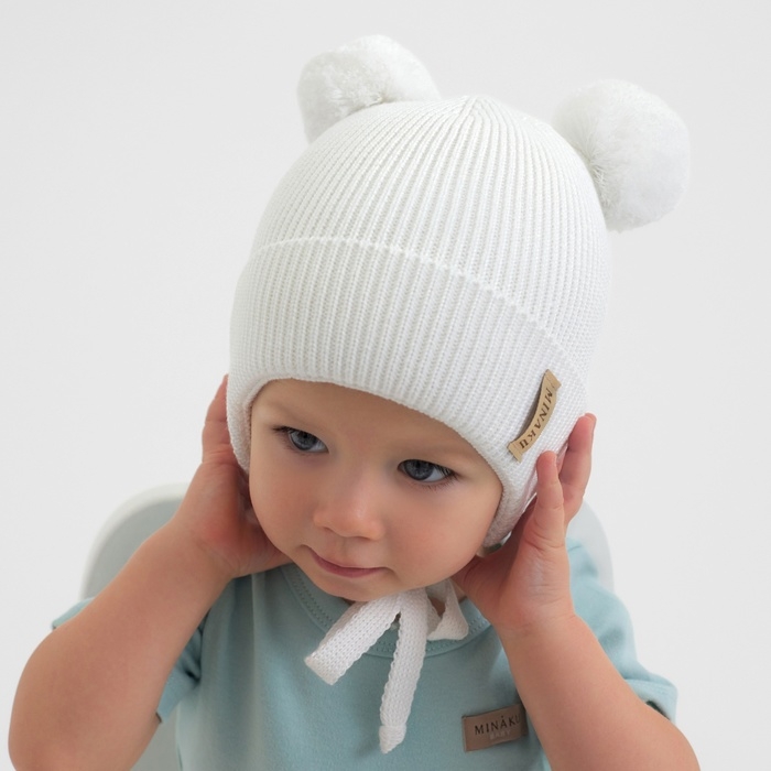 Шапка детская MINAKU р-р 42-44, цвет молочный Шапка детская MINAKU р-р 42-44, цвет молочный