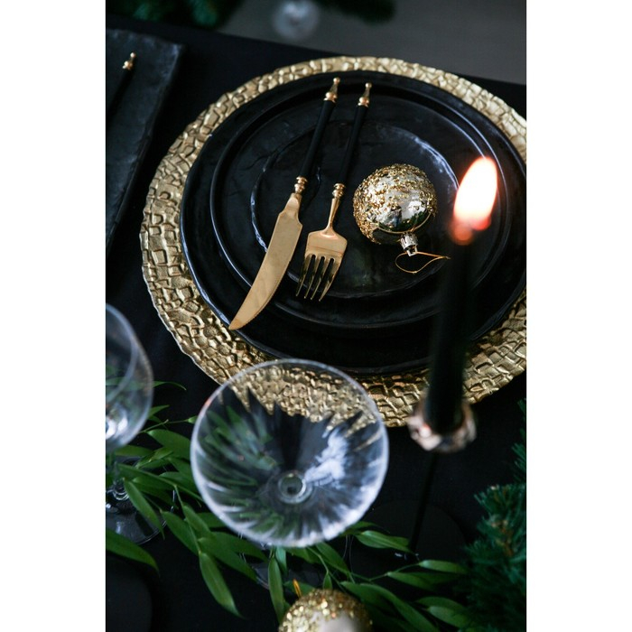 Блюдо фарфоровое для подачи Magistro Pietra lunare, d=27 см, цвет чёрный Блюдо фарфоровое для подачи Magistro Pietra lunare, d=27 см, цвет чёрный