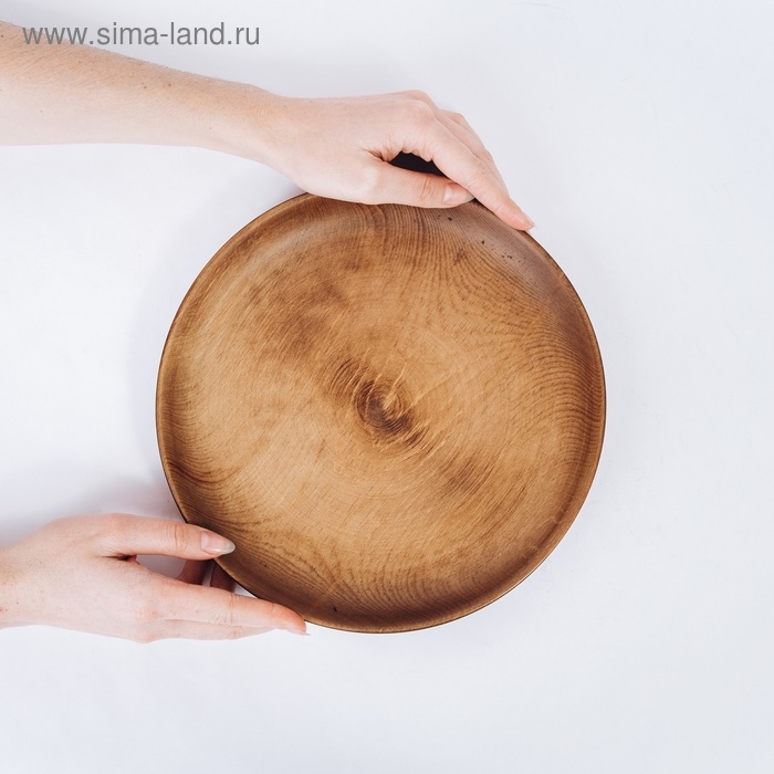 Тарелка из натурального кедра Mаgistrо, d=23 см, цвет коричневый Тарелка из натурального кедра Mаgistrо, d=23 см, цвет коричневый