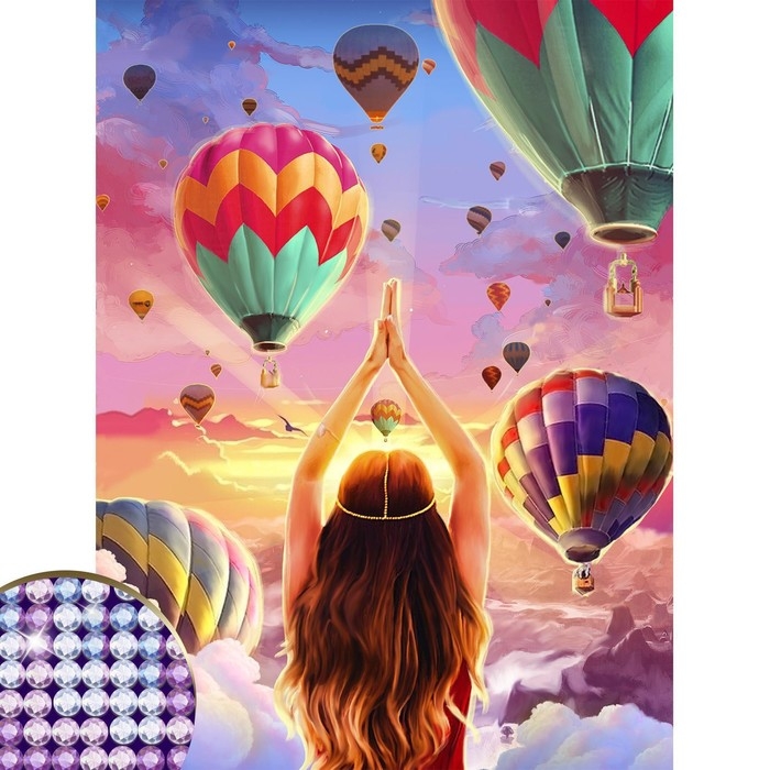Алмазная мозаика с частичным заполнением «Воздушные шары» 30х40 см, холст Алмазная мозаика с частичным заполнением «Воздушные шары» 30х40 см, холст