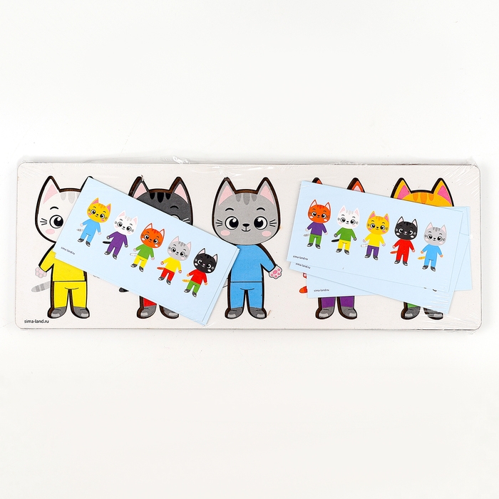 Головоломка деревянная для детей. Повтори по образцу «Котики» Головоломка деревянная для детей. Повтори по образцу «Котики»