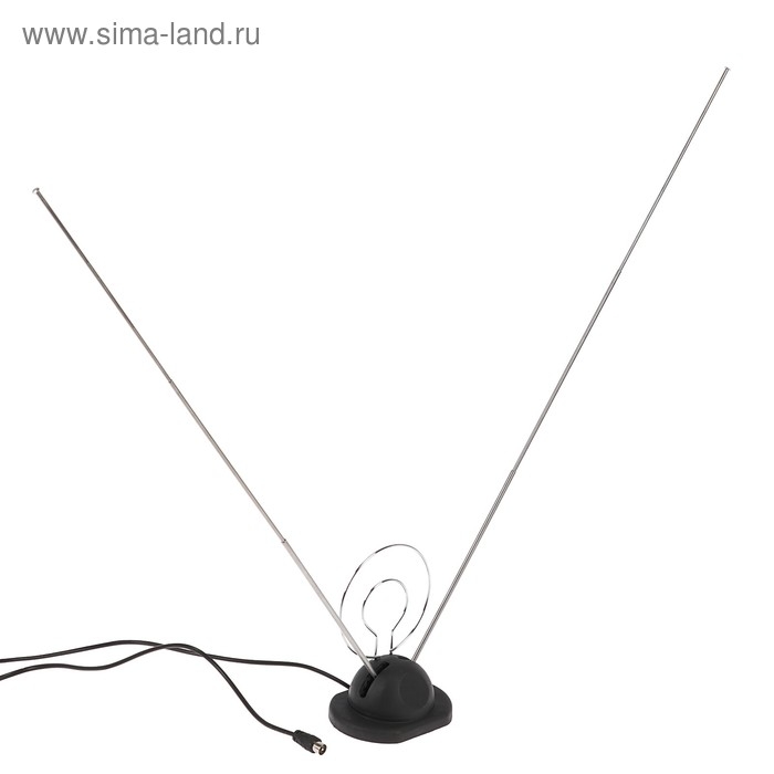 Антенна цифровая, комнатная, пассивная, 3 секции, 60 см, на подставке, кабель 1 м Антенна цифровая, комнатная, пассивная, 3 секции, 60 см, на подставке, кабель 1 м