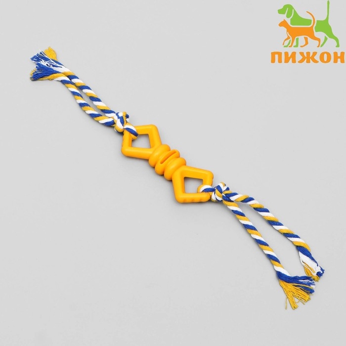 Игрушка жевательная с канатом Игрушка жевательная с канатом "Бантик", 11 см, микс цветов