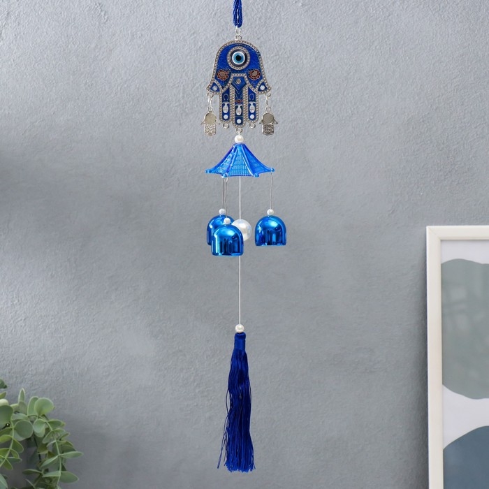 Музыка ветра металл Музыка ветра металл "Рука Фатимы" от сглаза 3 колокольчика 52х6 см