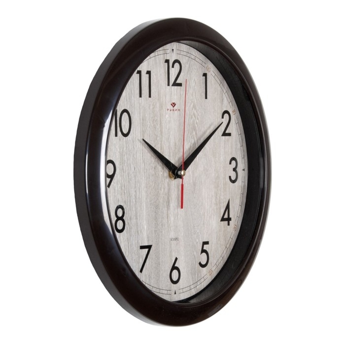 Часы настенные, интерьерные  Часы настенные, интерьерные "Структура дерева", d-29 см, корпус коричневый