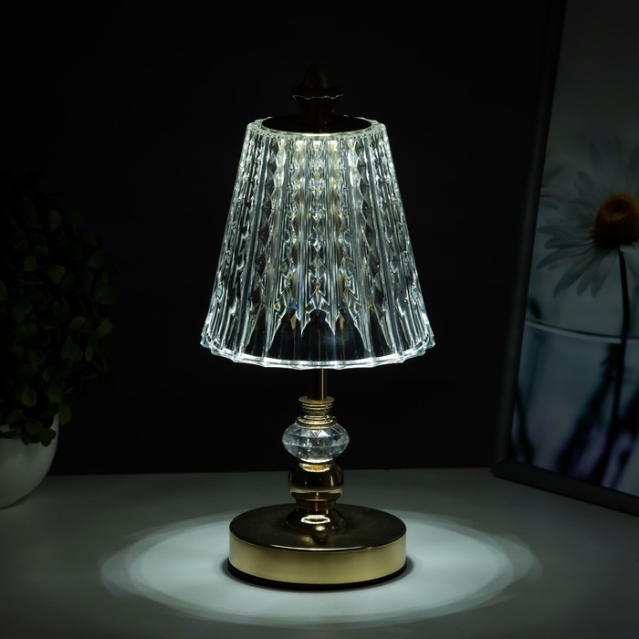 Настольная лампа сенсорная Настольная лампа сенсорная "Белла" LED 10Вт АКБ золото 12,5х12,5х31 см