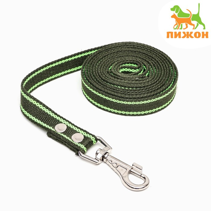 Поводок брезентовый, 2,7 м х 2,5 см, хаки/зелёный Поводок брезентовый, 2,7 м х 2,5 см, хаки/зелёный