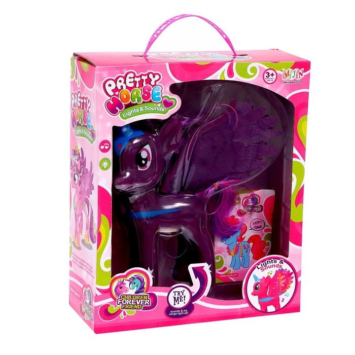 Пони «Красотка» с крыльями, звук, свет, МИКС Пони «Красотка» с крыльями, звук, свет, МИКС