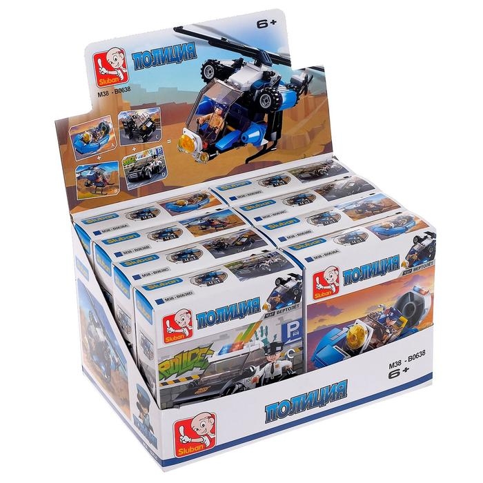 Конструктор «Полицейский транспорт», 4 вида, цвет МИКС Конструктор «Полицейский транспорт», 4 вида, цвет МИКС