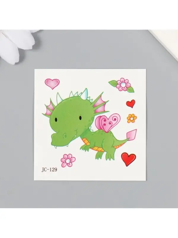 Переводная тату на тело цветная «Дракоша», 6×6 см