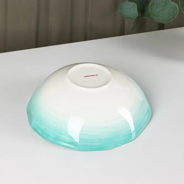 Салатник Доляна &laquo;Млечный путь&raquo;, 1.4 л, d=22 см, фарфор, бирюзовый