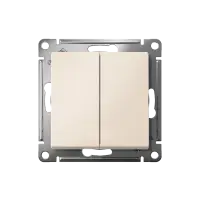 ATLASDESIGN 2-клавишный ПЕРЕКЛЮЧАТЕЛЬ, сх.6/2, 10АХ, быстрозажимные клеммы, БЕЖЕВЫЙ
