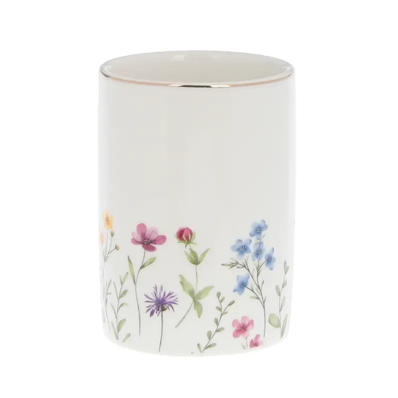 Стакан для ванной комнаты тм VETTA Вирджиния, керамогранит, белый, 7x7x11см