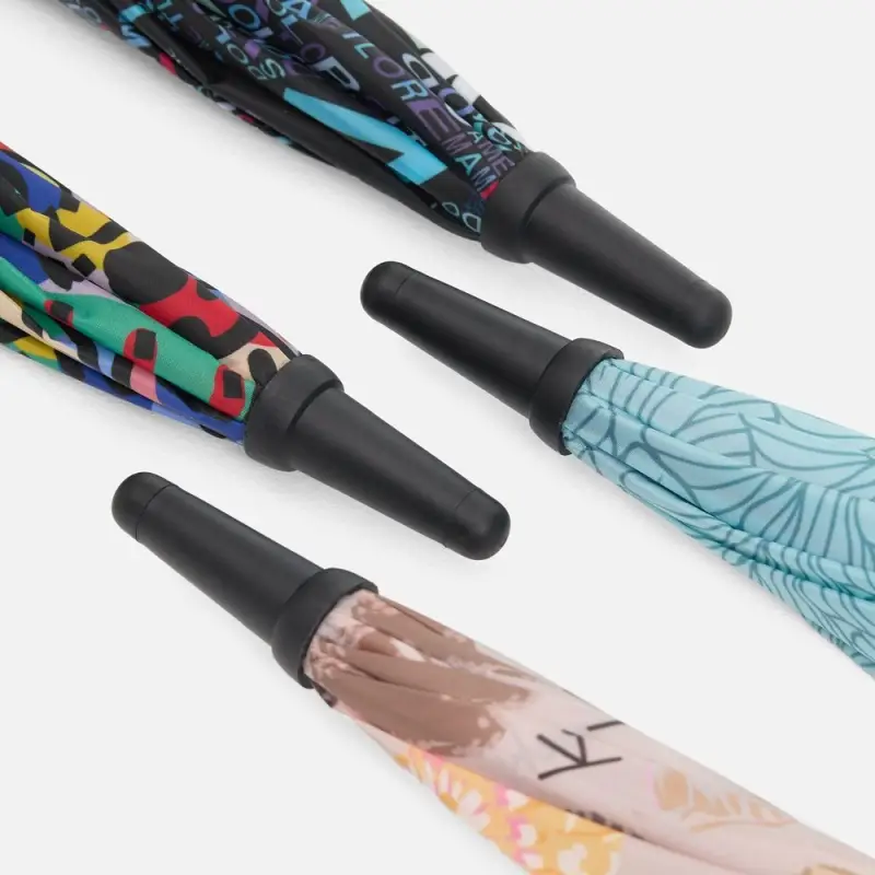 Зонт-трость Undercolor с полной запечаткой на заказ, с красными спицами Зонт-трость Undercolor с полной запечаткой на заказ, с красными спицами