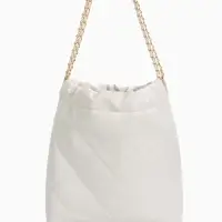 Сумка - мешок женская без застёжки, 35&times;7&times;33 см, со стёжкой, белая