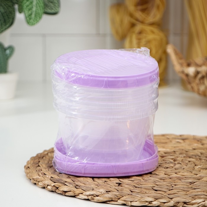 Набор банок для хранения продуктов с крышкой «Фиджи», 3 шт, 0,7 л, цвет крышки МИКС Набор банок для хранения продуктов с крышкой «Фиджи», 3 шт, 0,7 л, цвет крышки МИКС