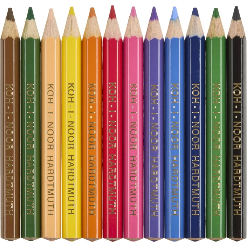 Карандаши цветные KOH-I-NOOR короткие Крот 12 цв/наб 3622012046KSNN