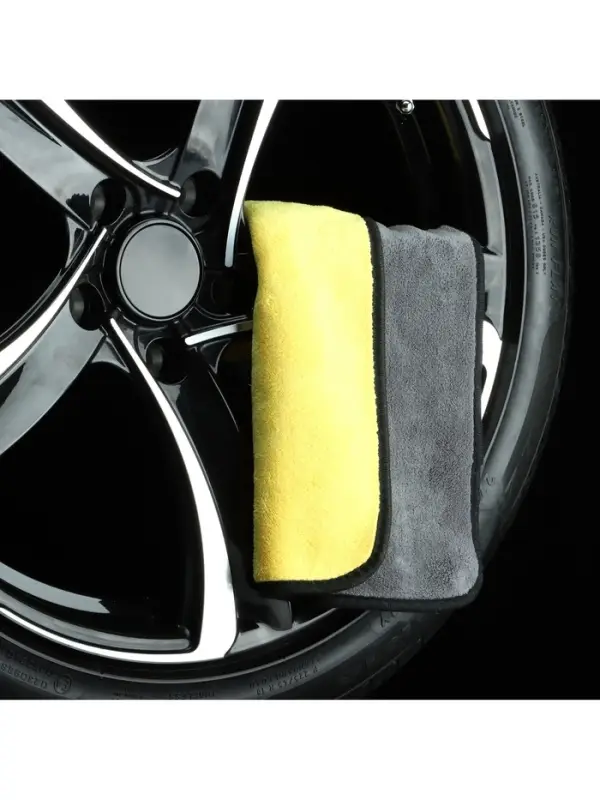 Тряпка для мытья автомобиля CARTAGE, микрофибра, 800 г/м&sup2;, 30&times;40 cм, желто-серая