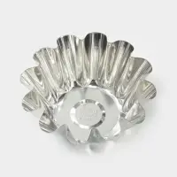 Форма для выпечки ромовой бабы, d=14 см, h=6.2 см, жесть, серебристая