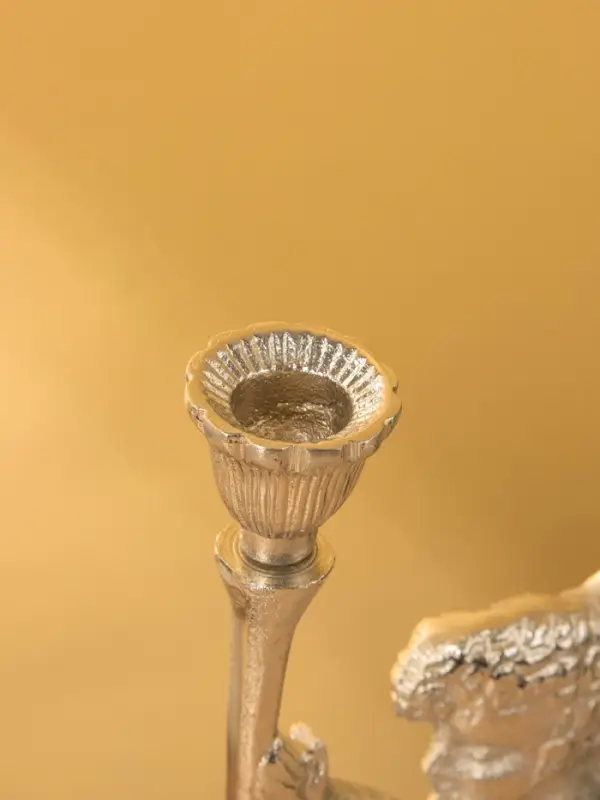 Подсвченик "Ангел мира с факелом" алюминий 35 см