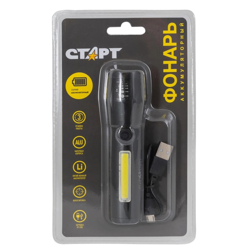 Фонарь ручной СТАРТ LHE 517-C1 Black (18092)