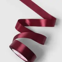 Лента атласная, 25 мм, 23&plusmn;1 м, бордовая №165