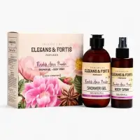 Набор женский VEGAN.Love.Studio "Rosehip, Anise, Powder": гель для душа 300 мл + спрей для тела 150