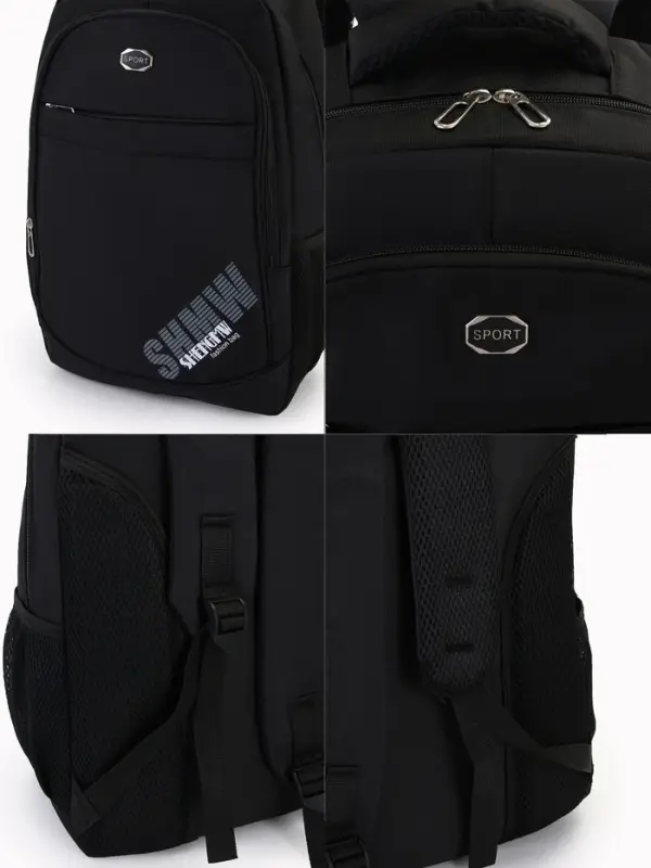Рюкзак на молнии, 4 кармана, 35&times;16&times;50 см, чёрный
