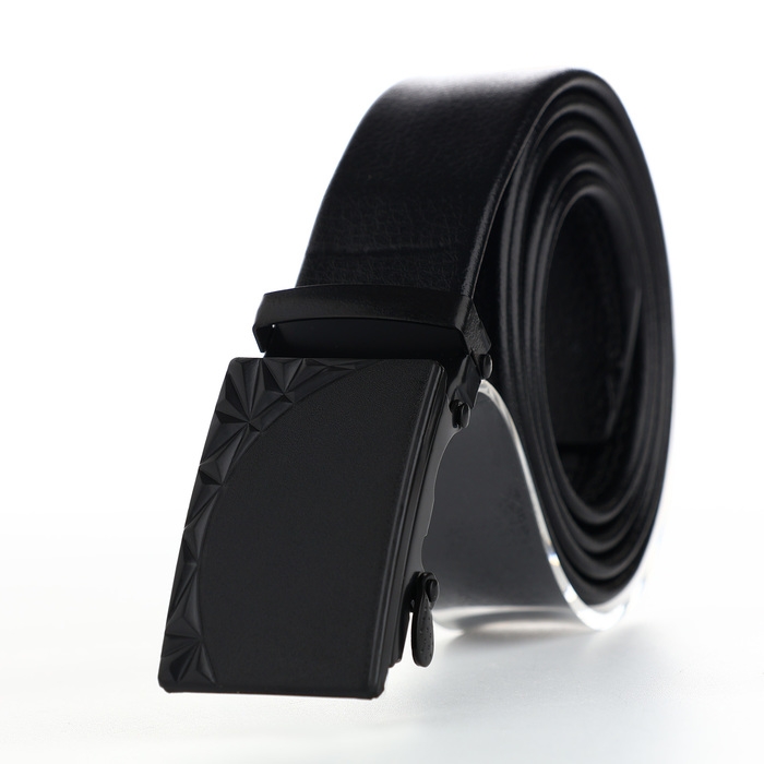 Ремень мужской, ширина 3,5 см, пряжка автомат, цвет чёрный Ремень мужской, ширина 3,5 см, пряжка автомат, цвет чёрный