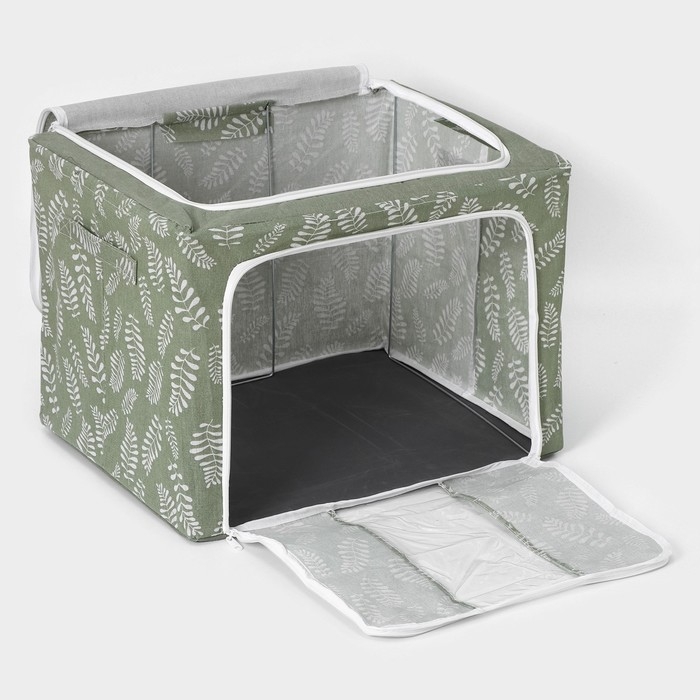 Кофр для хранения вещей Доляна Leaves, 50×40×33 см, 66 литра, цвет зелёный Кофр для хранения вещей Доляна Leaves, 50×40×33 см, 66 литра, цвет зелёный