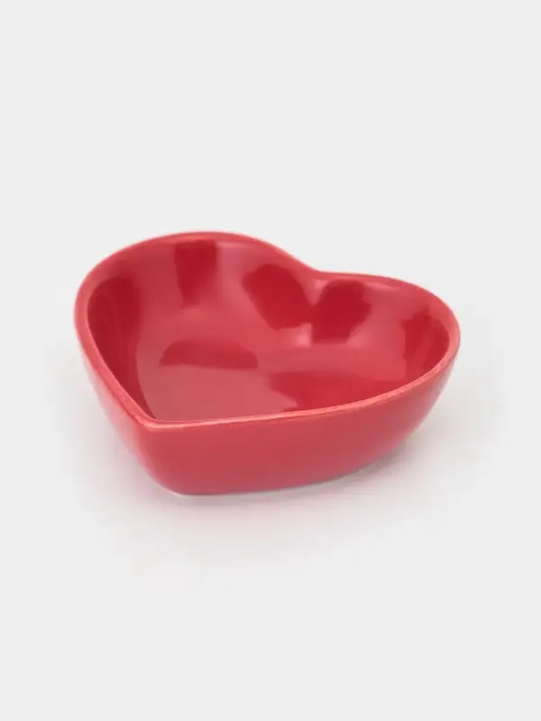 Соусники &laquo;Сердце&raquo;, 7.8&times;7.2&times;2.5 см, набор 4 шт., керамика, красные