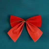 Ёлочные игрушки 12 шт. &laquo;Бантик&raquo; 6&times;5 см красный
