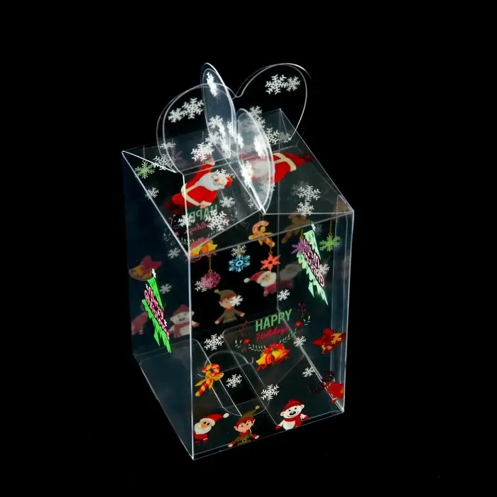 Коробка подарочная новогодняя складная ПВХ «Веселый Дед Мороз» 6×6×10 см Коробка подарочная новогодняя складная ПВХ «Веселый Дед Мороз» 6×6×10 см