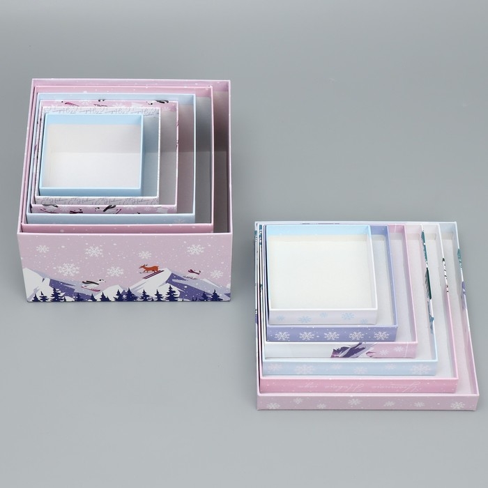 Набор подарочных коробк 6 в 1 «С Новым годом», 10 х 10 х 6 – 20 х 20 х 11 см, Новый год Набор подарочных коробк 6 в 1 «С Новым годом», 10 х 10 х 6 – 20 х 20 х 11 см, Новый год