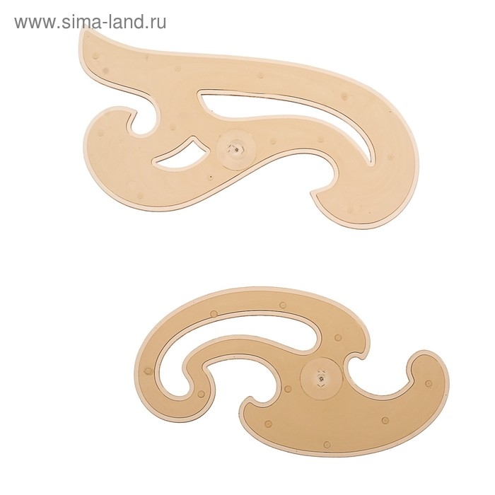 Набор лекал №2, 3 штуки, пластиковый, коричневый тонированный Набор лекал №2, 3 штуки, пластиковый, коричневый тонированный