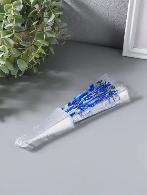 Веер складной пластик &laquo;Орнамент от сглаза&raquo;, блеск, 23 см