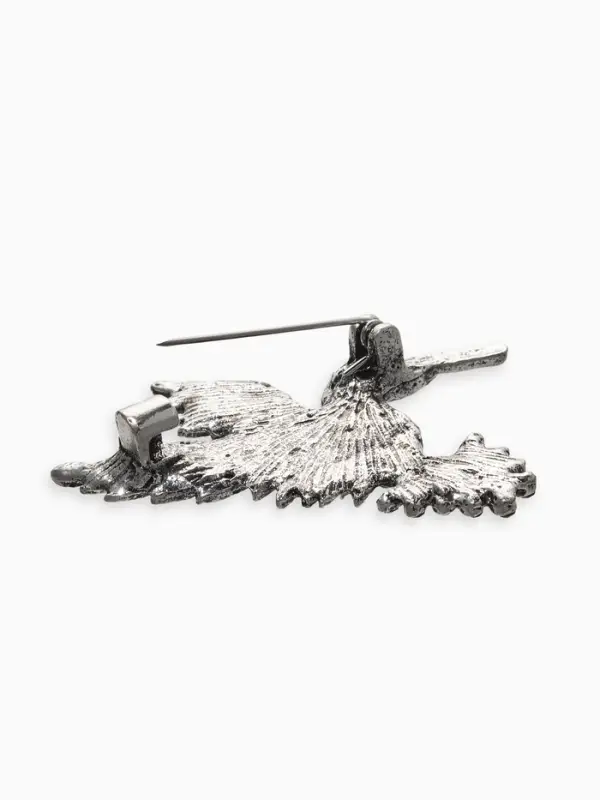 Брошь "Калибри", цветная в чернёном серебре