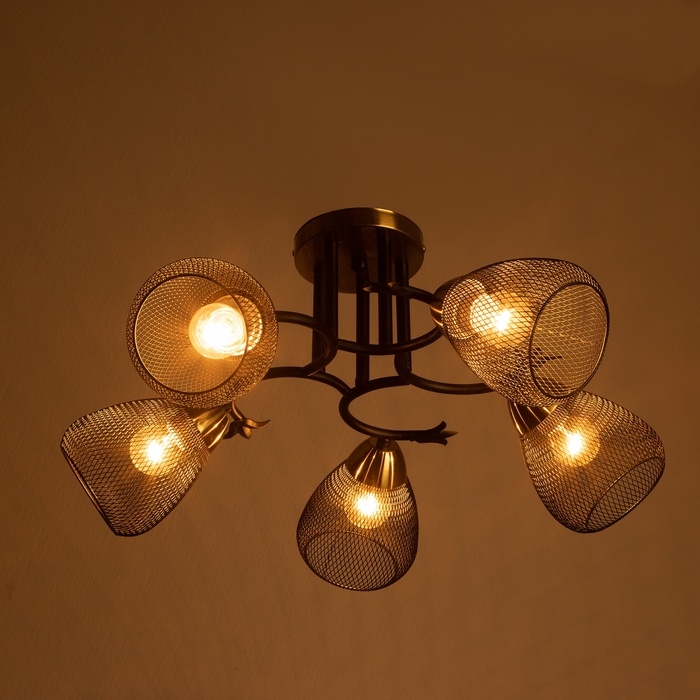 Люстра Люстра "Дассе" 5хЕ27 40Вт черно-бронзовый 53х53х24 см